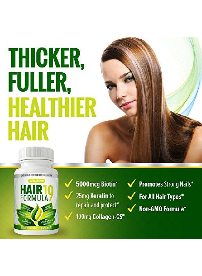EzyAbsorb Hair Vitamins Scientifically Formulated To Nourish Hair Follicles & Scalp For Thinning Hair, Faster New Hair Growth. Contains Hair Growth Herbals For Longer, Stronger, Thicker Hair  - Image 4