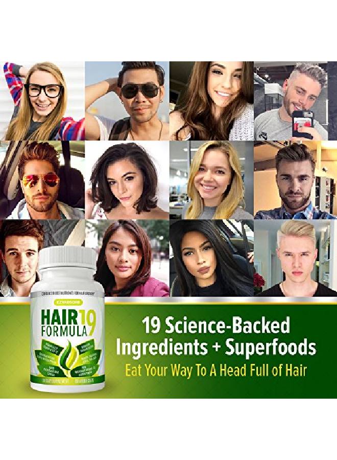EzyAbsorb Hair Vitamins Scientifically Formulated To Nourish Hair Follicles & Scalp For Thinning Hair, Faster New Hair Growth. Contains Hair Growth Herbals For Longer, Stronger, Thicker Hair  - Image 5