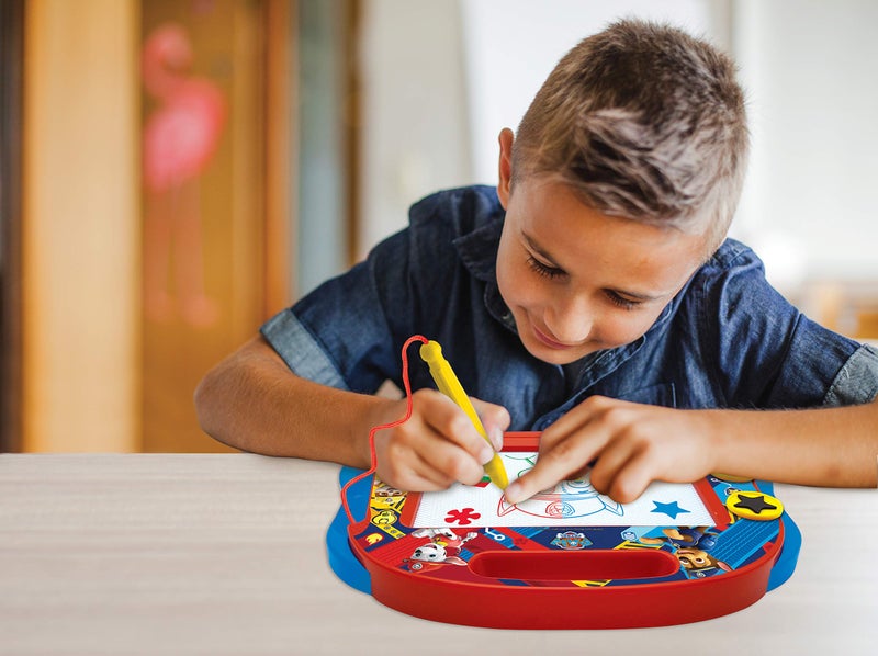 LEXiBOOK Paw Patrol Multicolor Magic Magnetic Drawing Board, Artistic Creative Toy for Girls and Boys, Stylus Pen and Stamps, Red/Blue, CRPA550 - Image 5