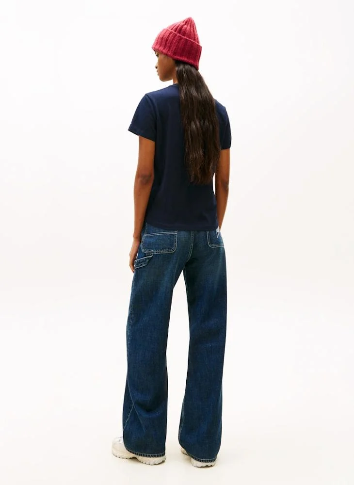 تومي جينز تيشيرت بياقة دائرية برسومات