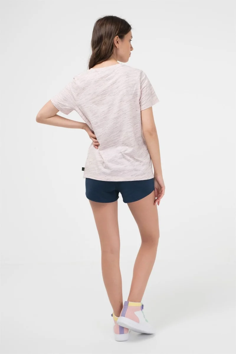 بي ار زد كولكشن Pink Color Black Fleece Women's Short Sleeve T-Shirt