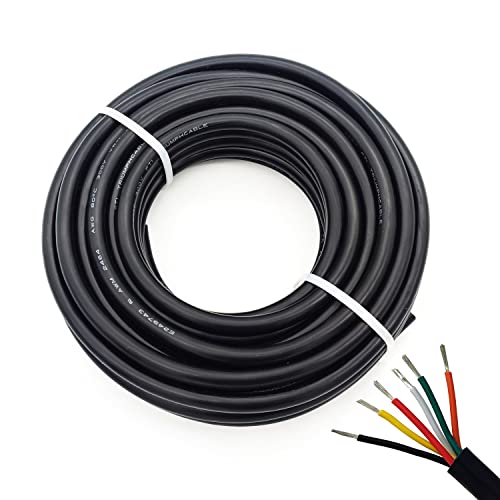 CBAZY 20AWG UL2464 Power Cable Stranded Electrical Wire LED Red & Black & Yellow & White & Green & Orange 6 Conductors 25ft tinned Copper 6Cord - Image 5