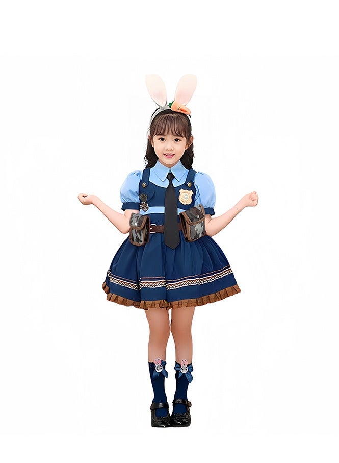 Judy Police Officer Children's Dress Hat Children's Clothing Lolita Judy Bunny Cosplay Clothing Same Style Women's Party Clothing Zootopia Bunny Police Officer Judy Cosplay - Image 4