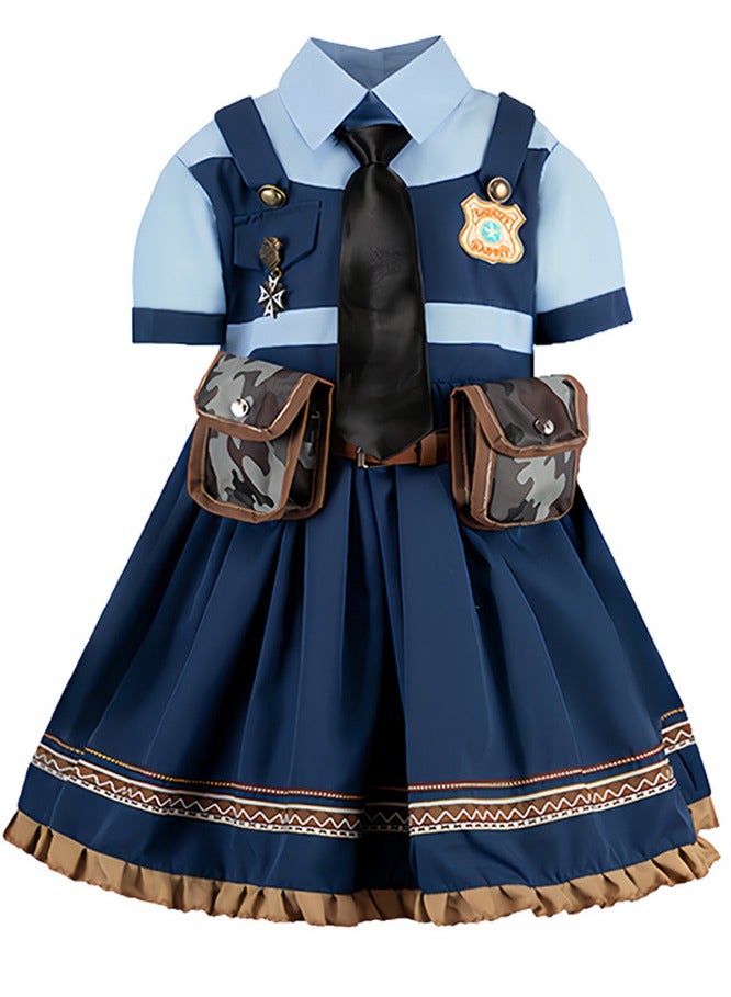 Judy Police Officer Children's Dress Hat Children's Clothing Lolita Judy Bunny Cosplay Clothing Same Style Women's Party Clothing Zootopia Bunny Police Officer Judy Cosplay - Image 1