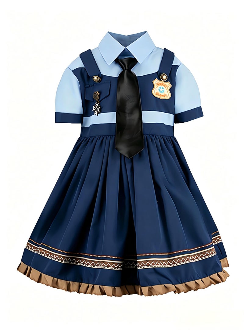 Zootopia Judy Hopps Bunny Police Officer Cosplay Dress Lolita Style Kids Girls Women Party Halloween Costume，Judy Officer Same Style Party Outfit Birthday Party Dress for Girls - Image 1