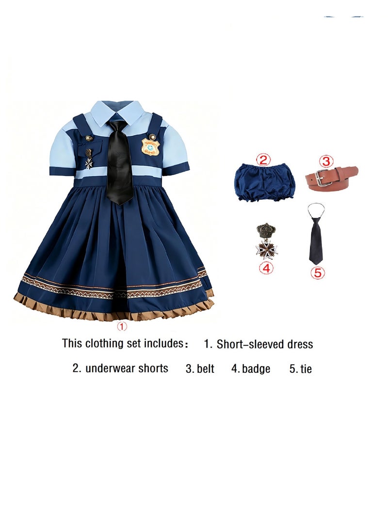 Zootopia Judy Hopps Bunny Police Officer Cosplay Dress Lolita Style Kids Girls Women Party Halloween Costume，Judy Officer Same Style Party Outfit Birthday Party Dress for Girls - Image 2