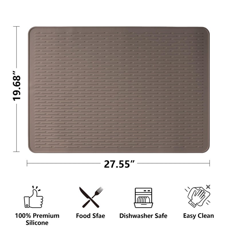 Anevna Stove Top Cover for Electric Stove- Range Covers for Electric Stove,Silicone XXL Dish Drying Mat, Glass Cooktop Covers, Flat RV Range top Mats (Coffee, 28"x20") - Image 3