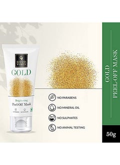 Good Vibes Gold Brightening Peel Off Mask 50 G Deep Pore Cleansing Peeloff Face Mask For All Skin Types Antibacterial & Helps Remove Acne No Parabens Sulphates & Mineral Oils  - Image 3