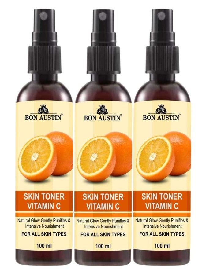 Bon Austin Vitamin C Face Toner for Radiant Glow Skin Toner with Vitamin C/Pore Tightening Toner for Men & Women Pack of 3 of 100 ML - Image 1