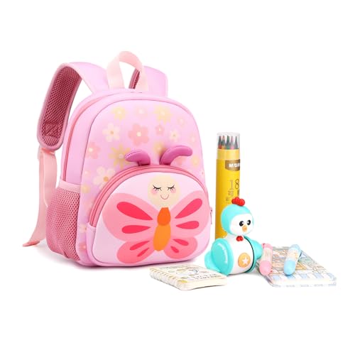 Tanweibago Toddler Backpack,12inch Preschool Backpack Cute Cartoon Animal Waterproof Lightweigt Kids Schoolbag for Boys Girls (Butterfly) - Image 5