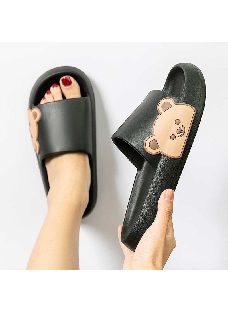 Huitich Black Side Bear Slide Sandals – Size 36–37  - Image 3