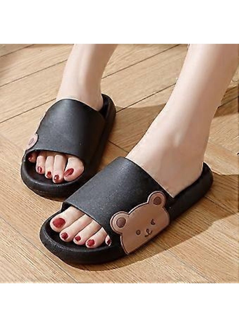 Huitich Black Side Bear Slide Sandals – Size 36–37  - Image 4