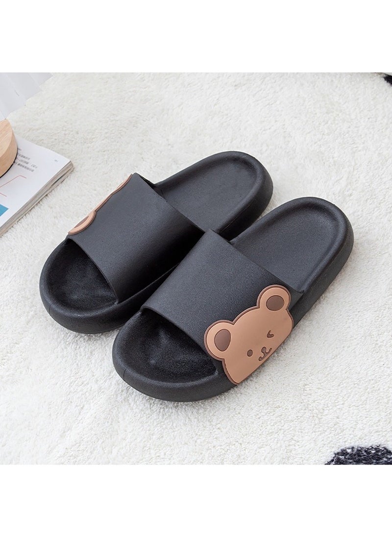 Huitich Black Side Bear Slide Sandals – Size 36–37  - Image 2