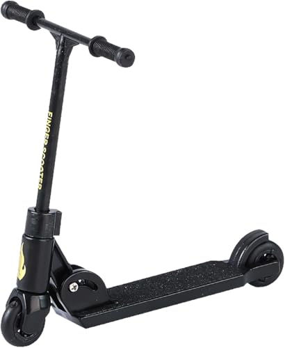 Jizlan Finger Scooter 2Wheeled Scooter Foldable Finger Scooter BMX with Brake Finger Board Accessories for Teen Educational Finger Toys NonSlip Fun Finger Skateboards Black - Image 1
