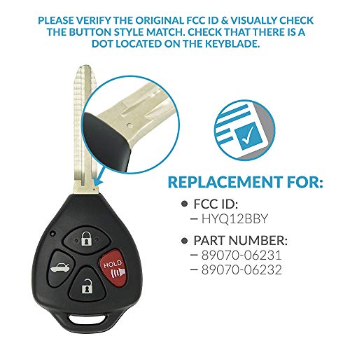 Keyless2Go Replacement for New Keyless Entry Remote Car Key for 2007 2008 2009 2010 Toyota Camry HYQ12BBY - Image 4