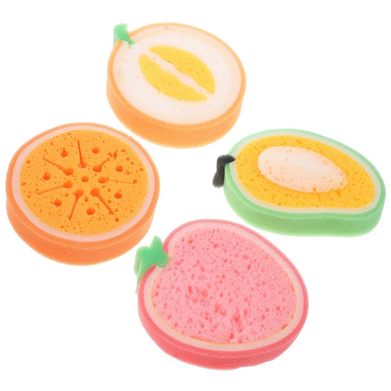 Thickened Cartoon Kitchen Sponges 4pcs Multi Function Dish Scrubber Set - Image 2
