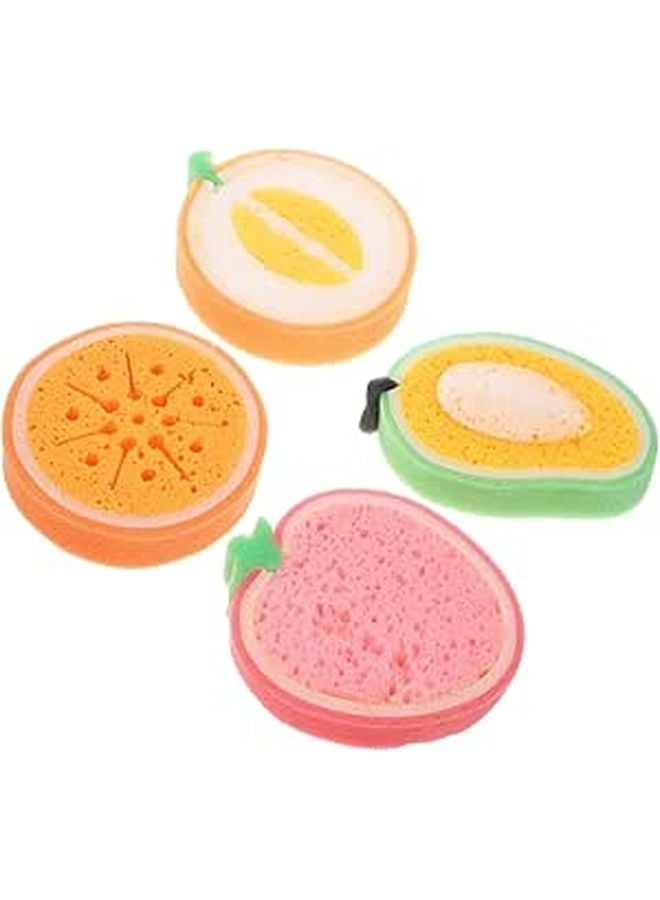 Thickened Cartoon Kitchen Sponges 4pcs Multi Function Dish Scrubber Set - Image 1