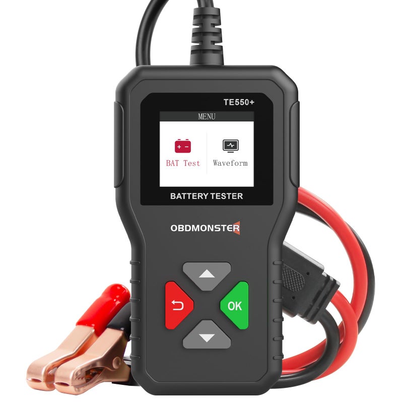 6V 12V 24V Car Battery Tester1002000 CCA Voltage Tester 2Ah220Ah Digital Auto Battery Analyzer Charging Cranking System Tester for Cars Trucks Motorcycles Boats