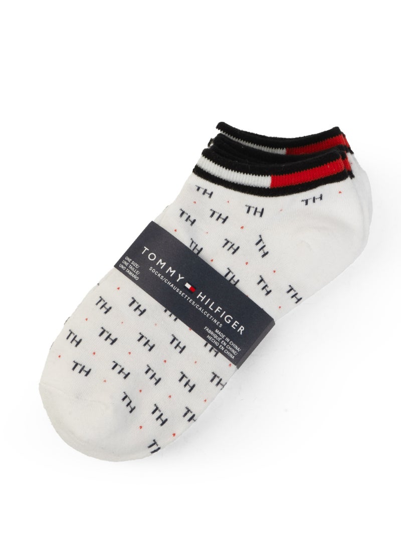 Tommy Hilfiger Plus Tommy Hilfiger White Monogram Socks Pack Of 3  - Image 1