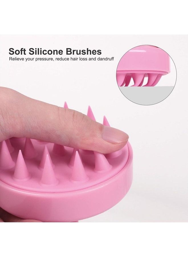 Heeta 2 Pack Hair Scalp Massager Shampoo Brush for Hair Growth, Hair Scalp Scrubber with Soft Silicone, Wet and Dry Hair Detangler (Green & Pink)  - Image 3