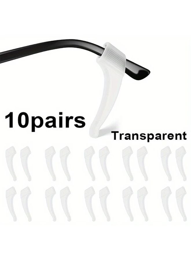Anti Slip Silicone Ear Hook Glasses Holder 10pcs Style A Black Eyewear Temple Tips - Image 2