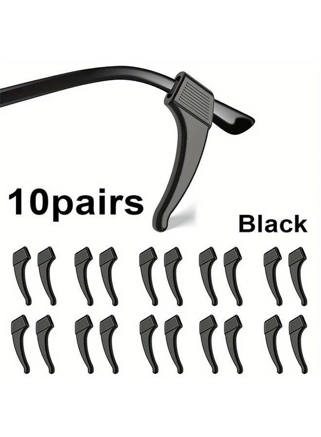 Anti Slip Silicone Ear Hook Glasses Holder 10pcs Style A Black Eyewear Temple Tips - Image 3