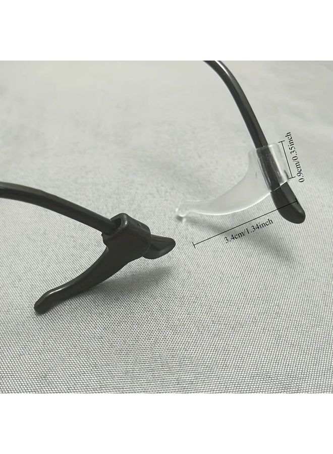 Anti Slip Silicone Ear Hook Glasses Holder 10pcs Style A Black Eyewear Temple Tips - Image 5