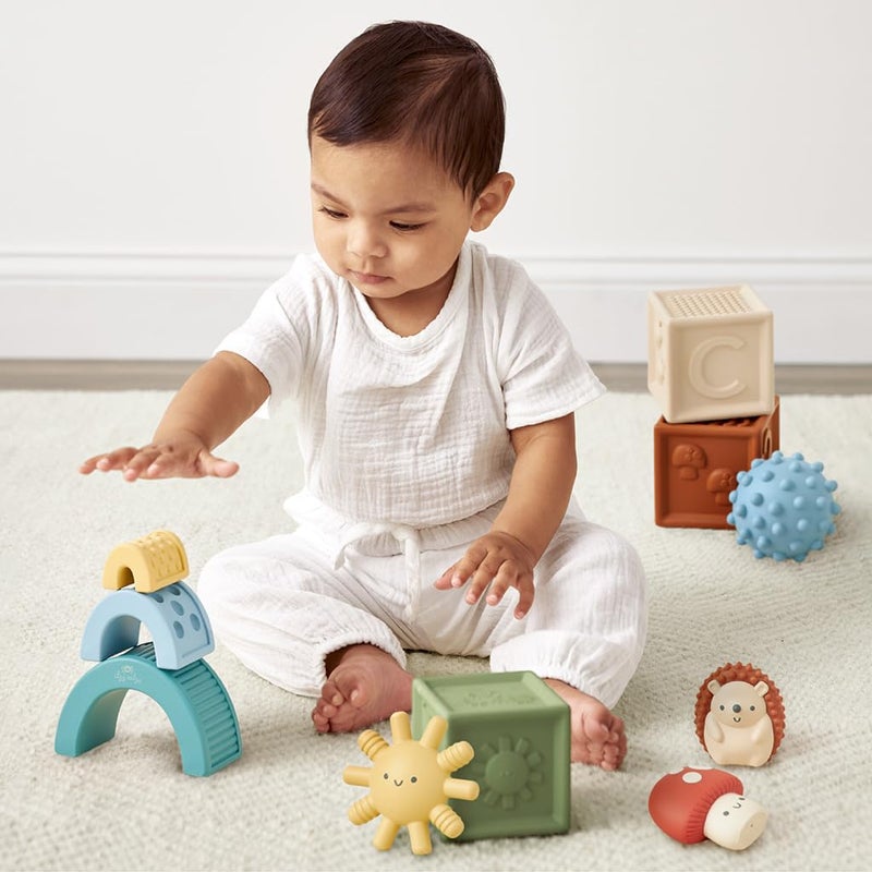 Itzy Ritzy Sensory Blocks Set - Baby Building Blocks 10-Piece Set - Features Soft & Textured Characters - Sensory Toy for Babies & Toddlers Aged 0 Months and Up - Image 2
