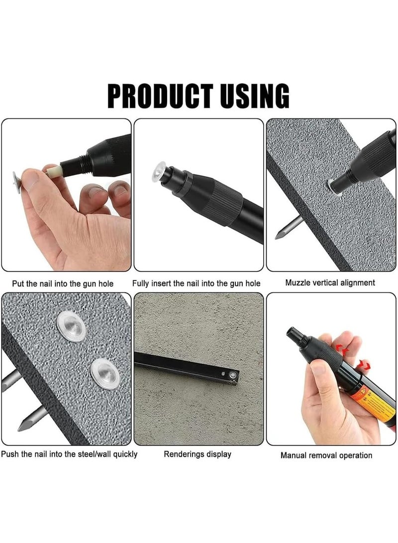 Relex Nails for Manual Steel Nail Gun, 200 pcs Round Nails Wall Fastening Tool, for Concrete Ceiling Cable Ducts Fixed Slotting Device Repair Tool Home DIY Nail Gun Accessories - Image 5