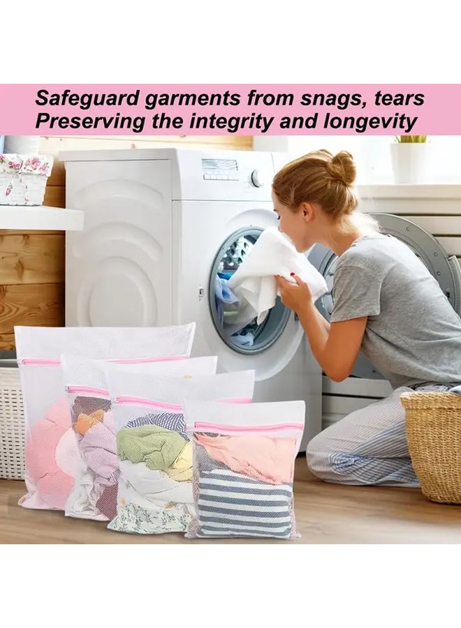 3pcs Heavy Duty Mesh Laundry Bags With Zipper For Secure Seal Washing Machine Cleaning Delicate Underwear Socks Shoes Stuffed Animal Toys Prevent Wear And Tangle - Image 2