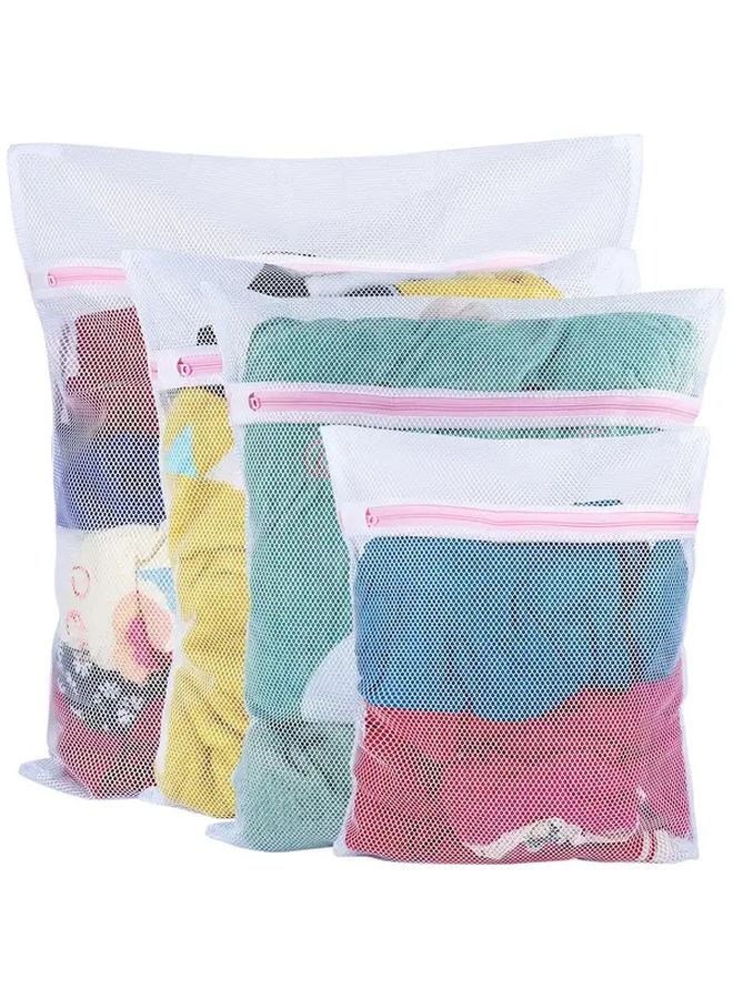 3pcs Heavy Duty Mesh Laundry Bags With Zipper For Secure Seal Washing Machine Cleaning Delicate Underwear Socks Shoes Stuffed Animal Toys Prevent Wear And Tangle - Image 1