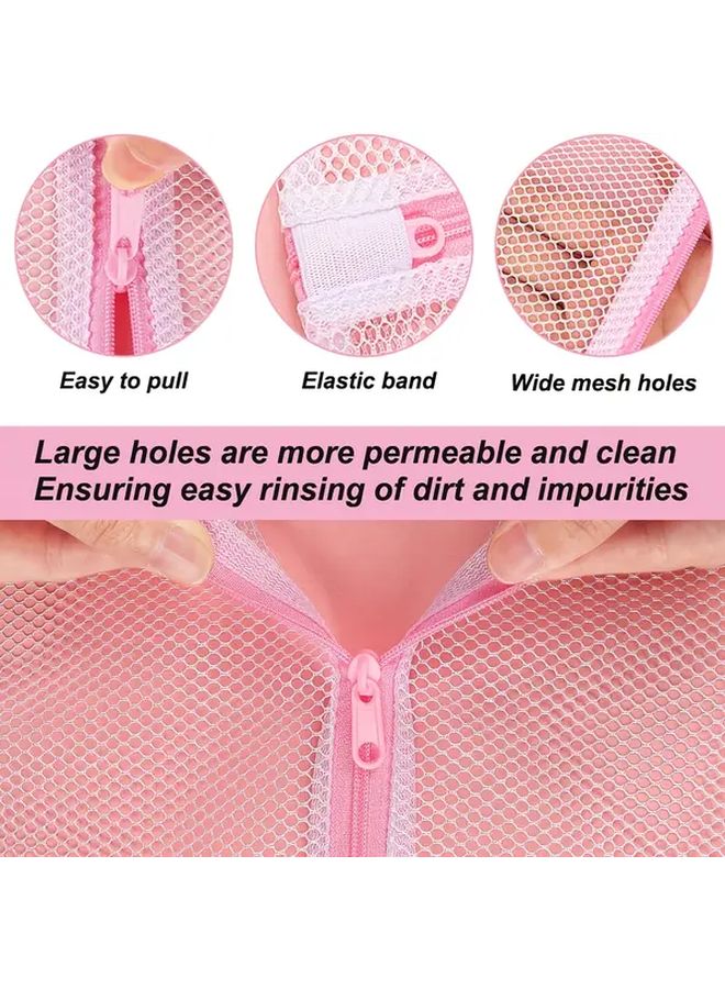 3pcs Heavy Duty Mesh Laundry Bags With Zipper For Secure Seal Washing Machine Cleaning Delicate Underwear Socks Shoes Stuffed Animal Toys Prevent Wear And Tangle - Image 4