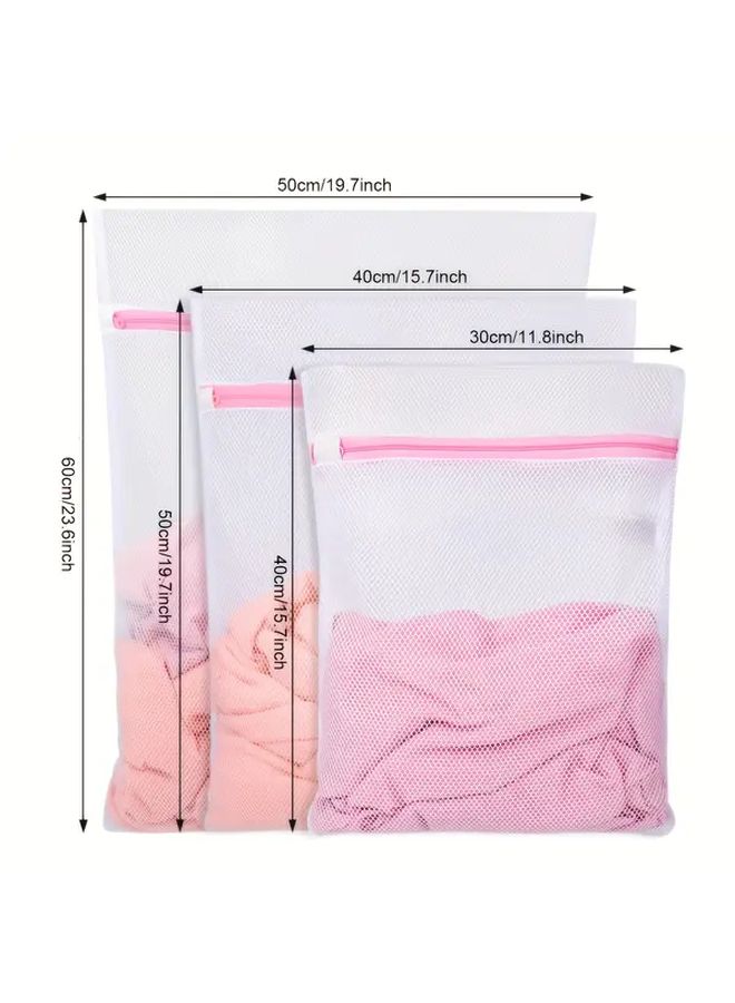 3pcs Heavy Duty Mesh Laundry Bags With Zipper For Secure Seal Washing Machine Cleaning Delicate Underwear Socks Shoes Stuffed Animal Toys Prevent Wear And Tangle - Image 3