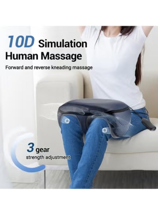 EzzySo 3 Intensity Levels Electric Foot Massager Shiatsu Heat Kneading Massage Hot Compress Deep Relaxation Relieve Fatigue Foot Spa Electric Calf Massager Machine For Pain Relief And Improving Blood Circulation Adjustable Intensity for Foot Massage, Lightweight and Relax for Home or Office Use - Image 5
