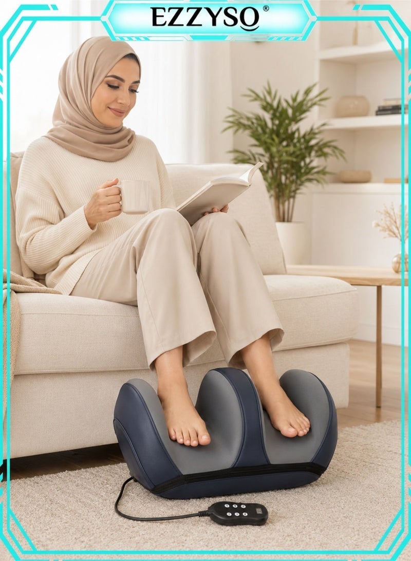 EzzySo 3 Intensity Levels Electric Foot Massager Shiatsu Heat Kneading Massage Hot Compress Deep Relaxation Relieve Fatigue Foot Spa Electric Calf Massager Machine For Pain Relief And Improving Blood Circulation Adjustable Intensity for Foot Massage, Lightweight and Relax for Home or Office Use - Image 3