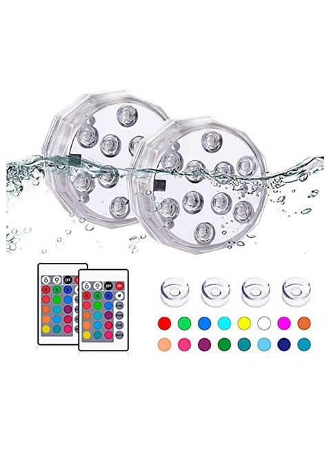 Submersible Led Lights with Remote - Waterproof Underwater Led Light Battery Operated Controlled 16 Color Changing Lamp with 4pcs Suction Cup for Pool Vase Aquarium Decoration 2 Pack