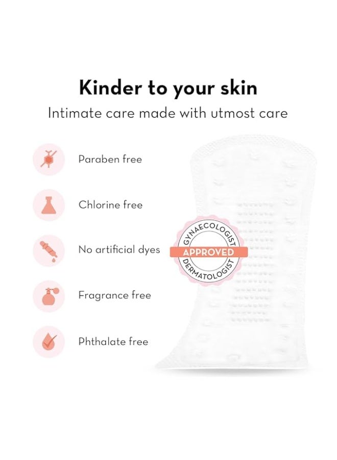 Plush Ultra Thin Panty Liners For Women Daily Use, 40 Liners 155mm | Pure US Cotton Liner Pads For Rash Free Periods | Soft Cotton Surface For Comfort On Non-Period Days | No Toxins & Paraben Free - Image 2