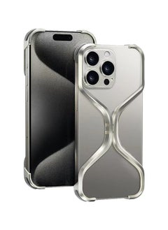 DIGI CORE iPhone 13 Pro Case Premium X-Grip Armor Frame Case iPhone 13 Pro Case 6.1" Metal Lightweight Simple X Shape Phone Case Frameless Aluminum Alloy Mobile Phone Cover For iPhone 13 Pro Back Cover Silver 