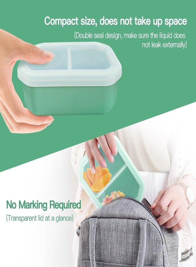 AWINNER Reusable Leak-Proof Food Storage Box, 2-Compartment Bento-Style Lunch Box, Durable, Drop-Proof, Dishwasher Safe, Silicone (Green) - Image 5