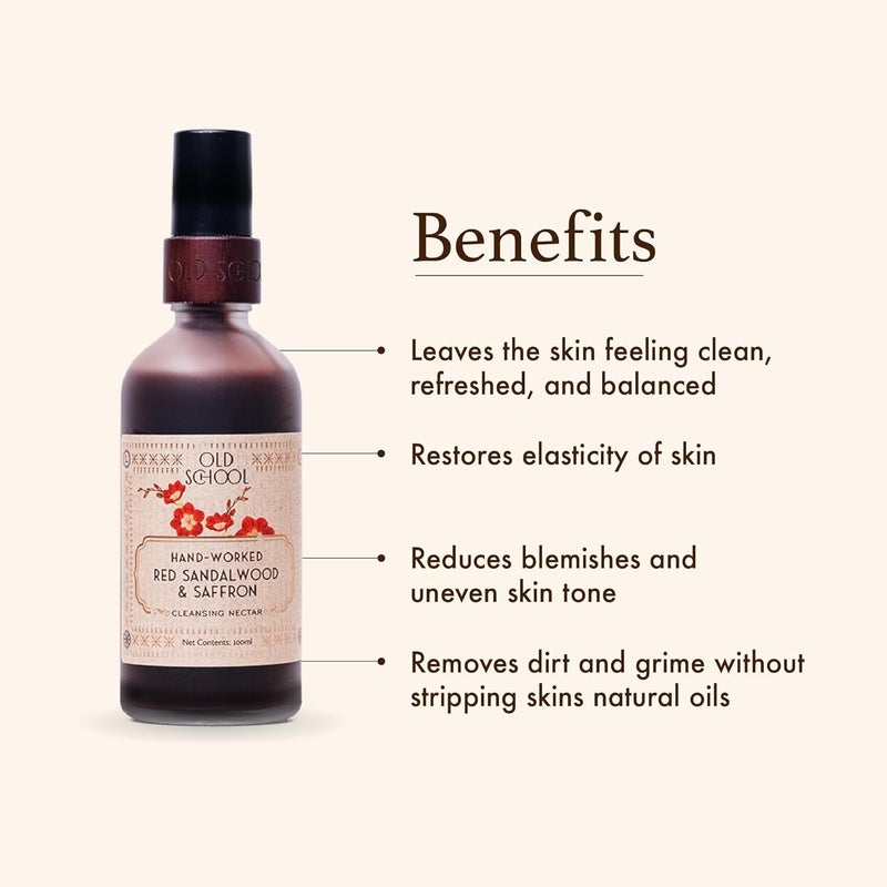 Old School Rituals Red Sandalwood  Saffron Age Defying Cleanser  Face Wash for Oily AcneProne  Mature Skin  Reduces Uneven Skin Tone  100 ml - Image 3