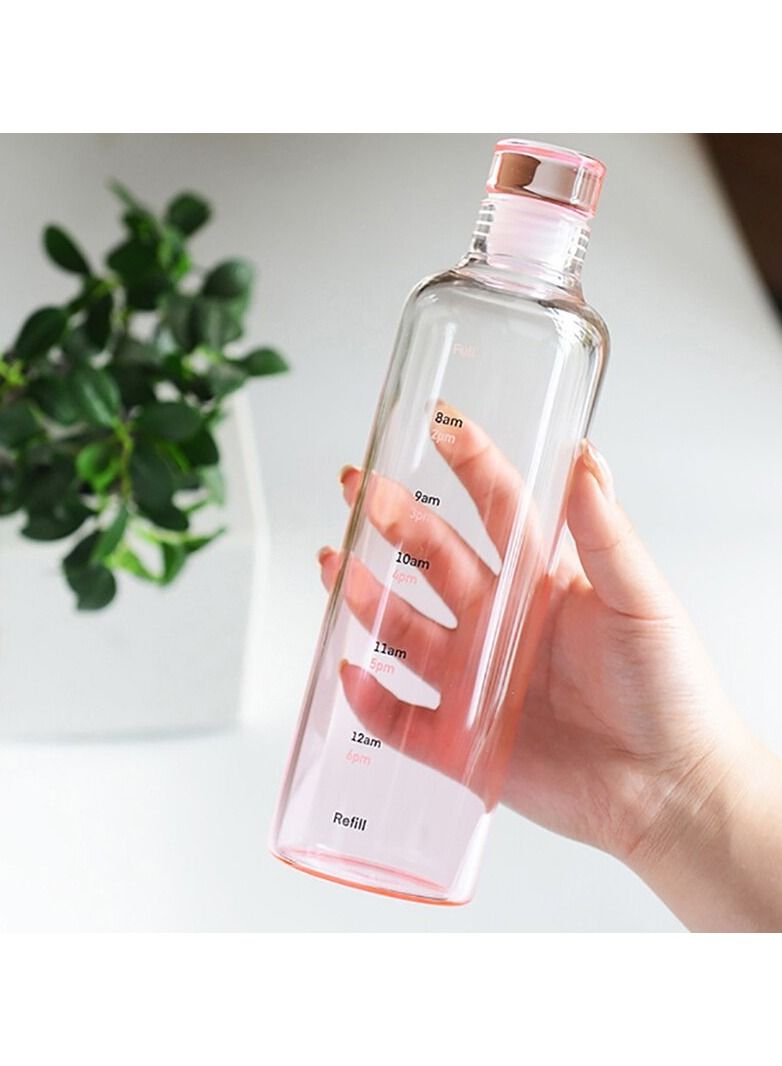 550 ml reusable high quality  glass water bottle for drinking glass water bottle with time marker  - Image 2