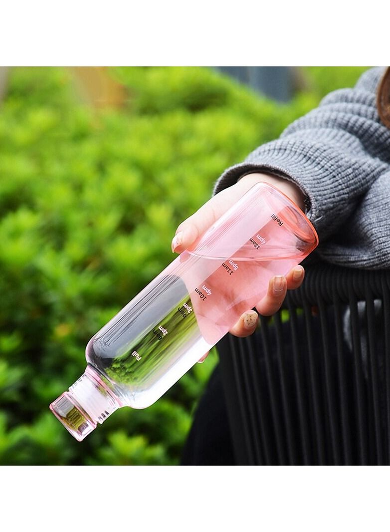 550 ml reusable high quality  glass water bottle for drinking glass water bottle with time marker  - Image 3