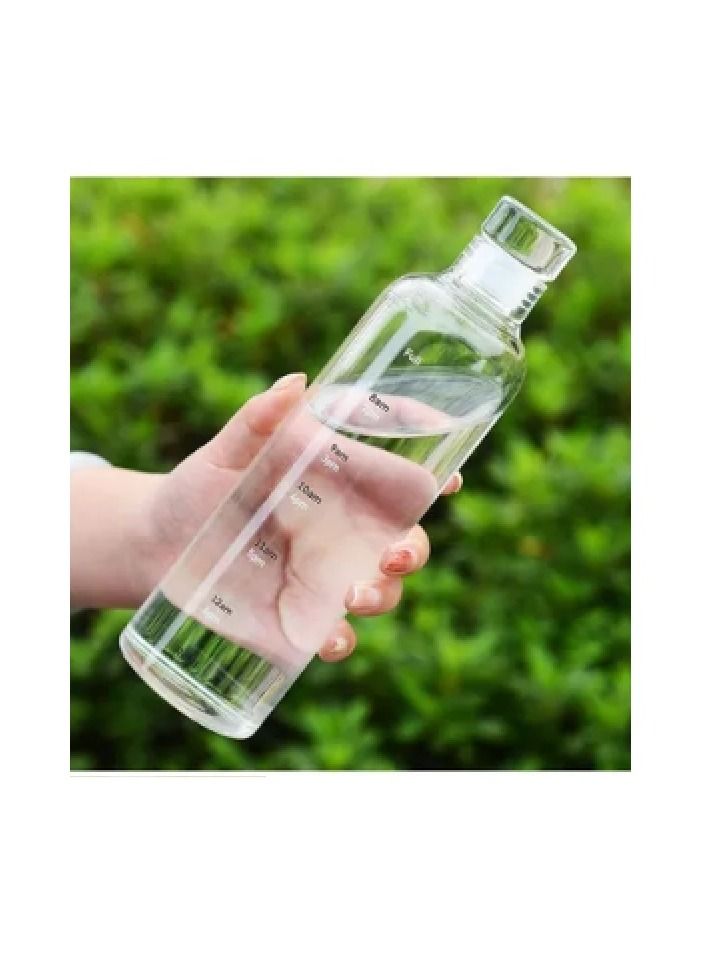 550 ml reusable high quality  glass water bottle for drinking glass water bottle with time marker  - Image 1