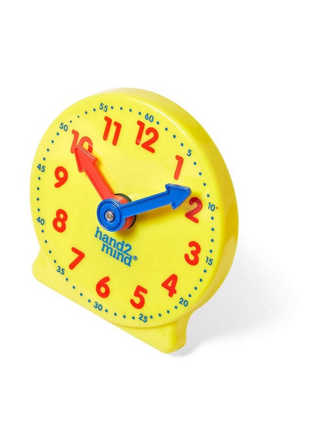 hand2mind hand2mind Plastic Mini Geared Clock, Learning Clock Classroom Kit, Clock for Kids Learning to Tell Time, Yellow Practice Clock for Kids, Teaching Clock, School Supplies (Set of 1) - Image 2