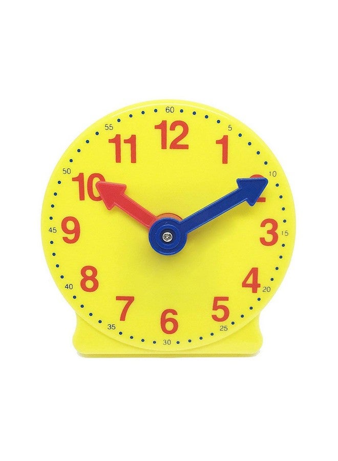 hand2mind hand2mind Plastic Mini Geared Clock, Learning Clock Classroom Kit, Clock for Kids Learning to Tell Time, Yellow Practice Clock for Kids, Teaching Clock, School Supplies (Set of 1) - Image 1