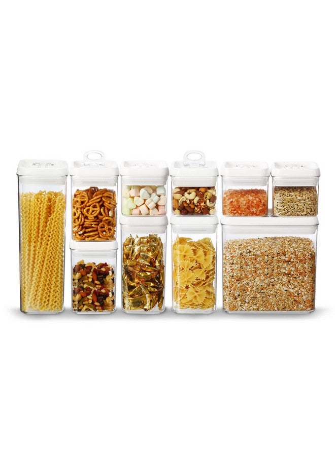 Felli Felli Flip Tite Storage Container with 4 Inch Lid SQUARE & RECTANGLE, Air Tight Ring Seal Top Clear Acrylic Canister Jar, Spice Pasta Cereal Snack Pantry Organizer, Gift Set for Women (10pk, Variety)  - Image 1