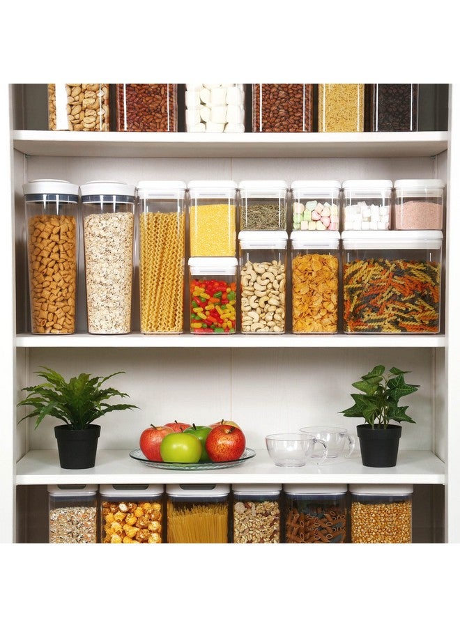 Felli Felli Flip Tite Storage Container with 4 Inch Lid SQUARE & RECTANGLE, Air Tight Ring Seal Top Clear Acrylic Canister Jar, Spice Pasta Cereal Snack Pantry Organizer, Gift Set for Women (10pk, Variety)  - Image 2
