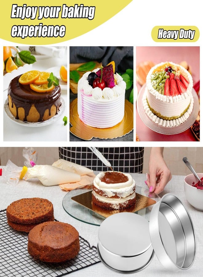 Dyrfolm 3 Pcs Round Cake Pans, 9 Inch Stainless Steel Cake Pan, Small Baking Pans For Baking, Metal Round Baking Tin Pan Mold for Birthday, Party, Wedding - Image 5