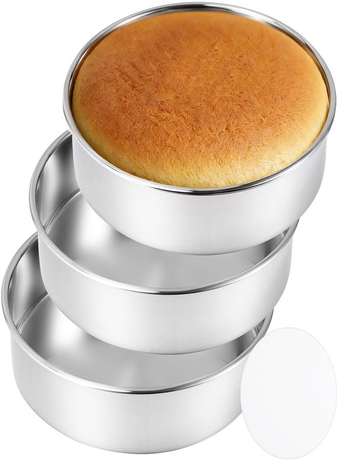 Dyrfolm 3 Pcs Round Cake Pans, 9 Inch Stainless Steel Cake Pan, Small Baking Pans For Baking, Metal Round Baking Tin Pan Mold for Birthday, Party, Wedding - Image 1