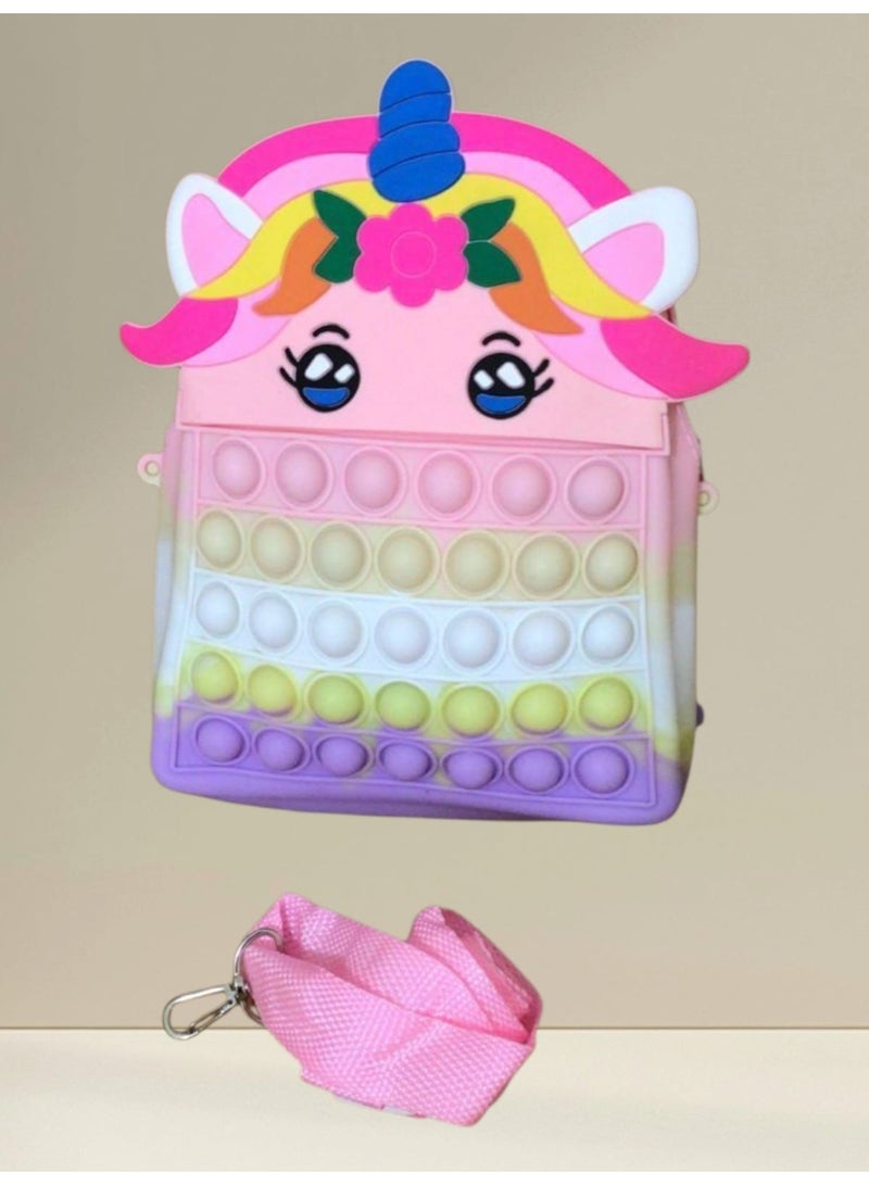 Kids Silicone Pop-It Toy Bag – Sensory Bubble Design for Fun and Light Carrying – For Ages 3 to 5 Years  - Image 1